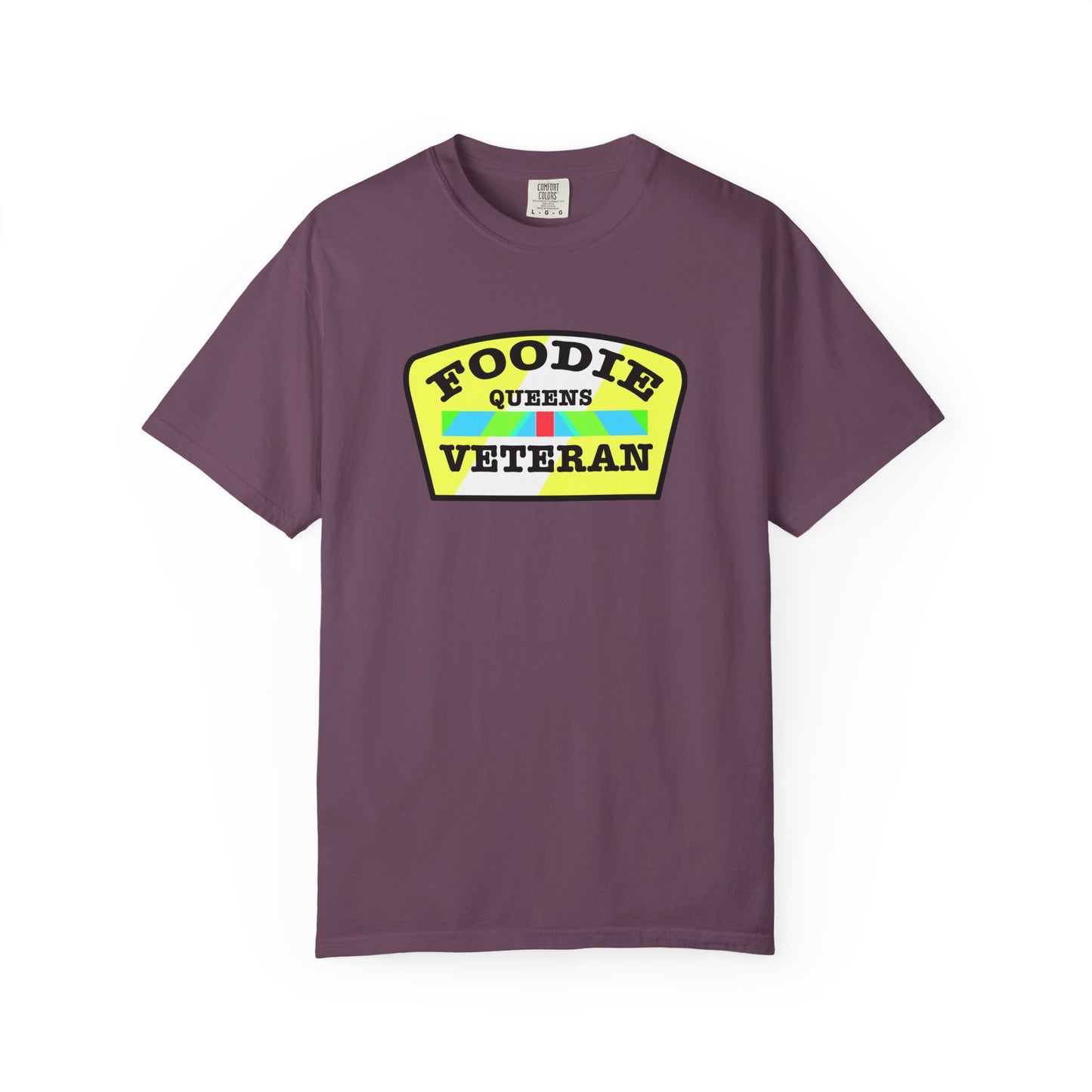 L.O.E.F Foodie Veteran QUEENS Unisex Tee Shirt (Yellow and Black)
