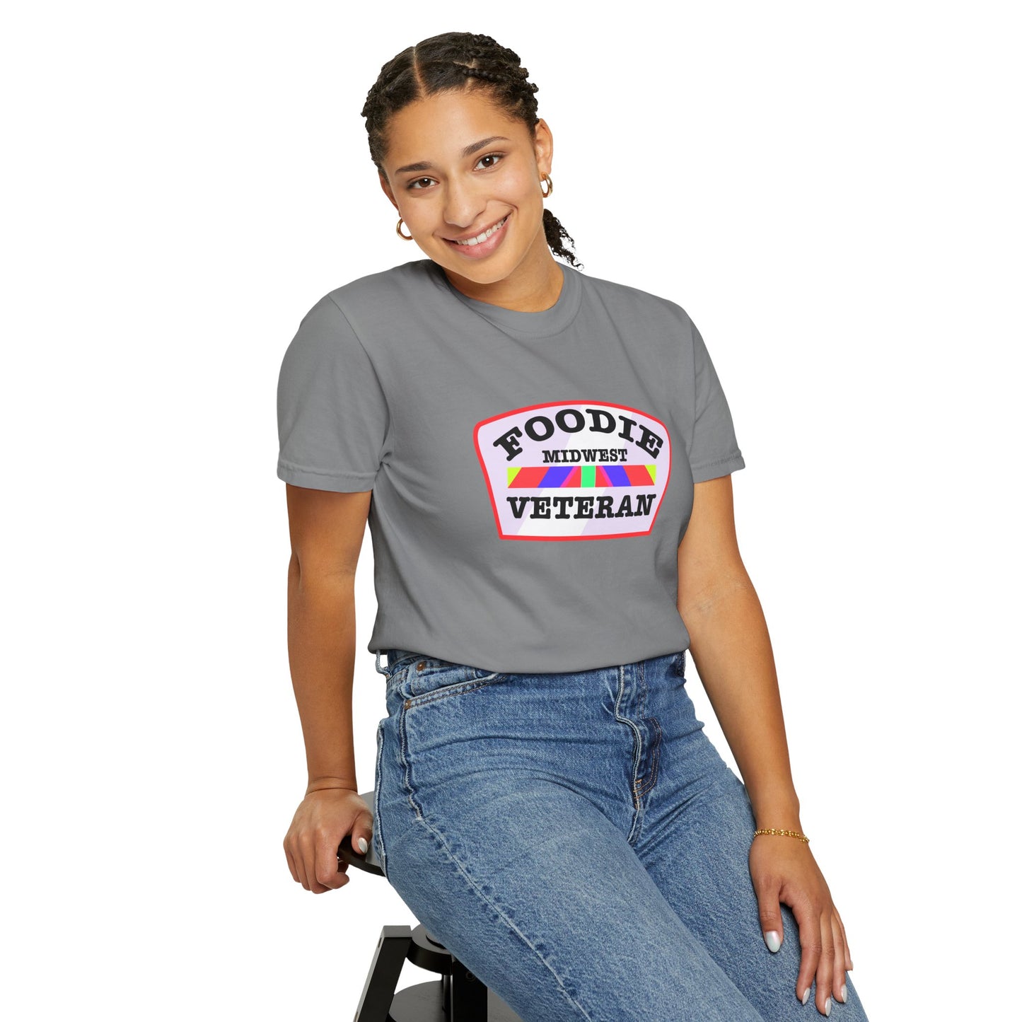 L.O.E.F Foodie Veteran MIDWEST Unisex Tee Shirt (Soft Pink)