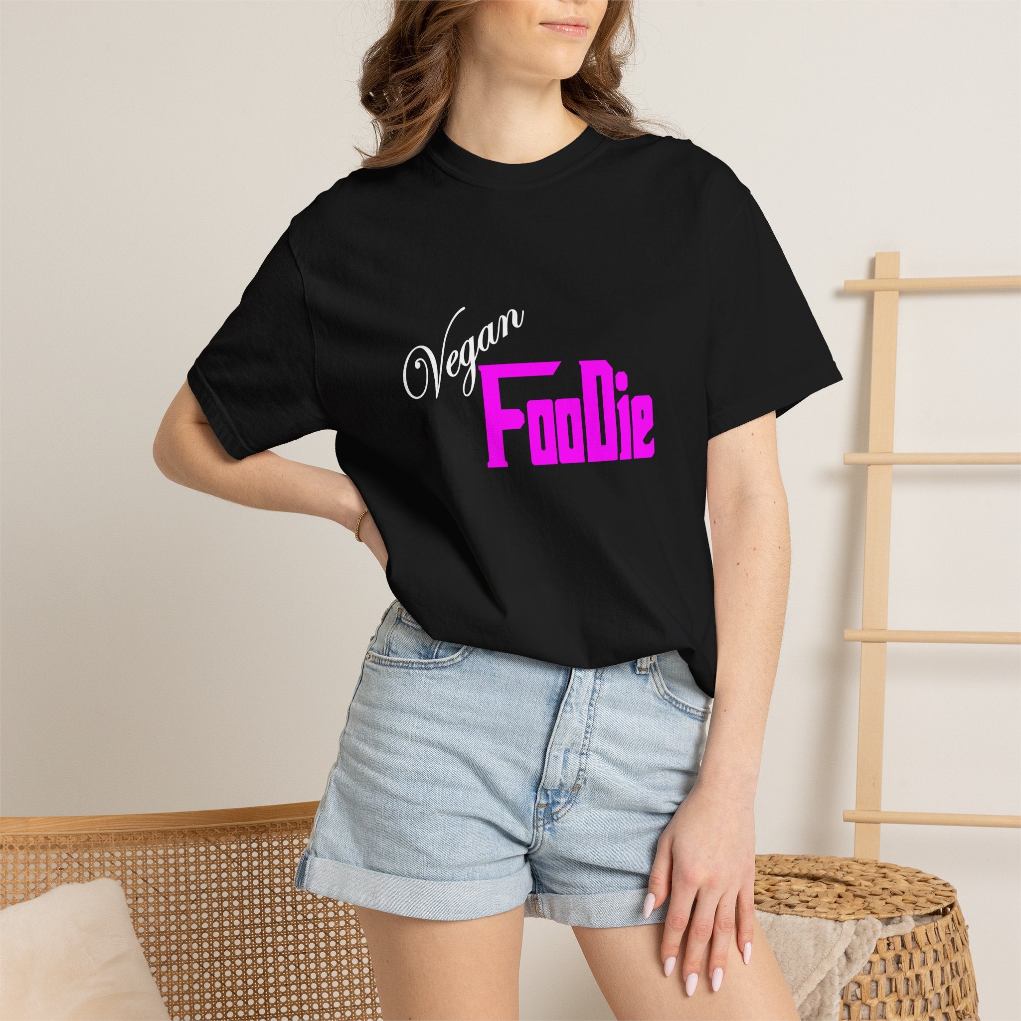 L.O.E.F Unisex Vegan Foodie Tee Shirt (Fuchsia)