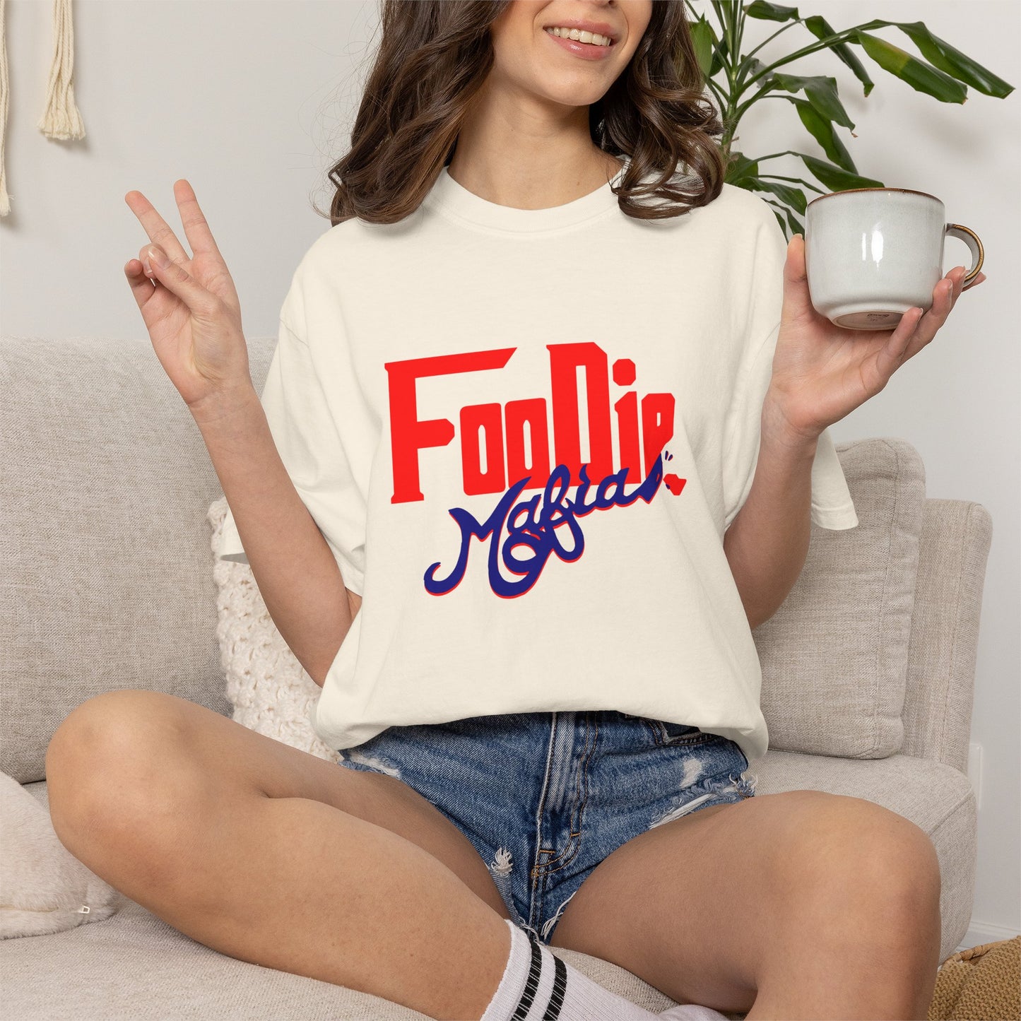 L.O.E.F Red Foodie Mafia Unisex Tee shirt (Dark Blue)