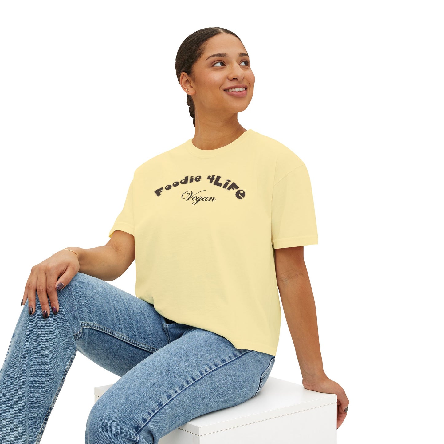L.O.E.F Foodie 4Life Vegan Boxy Tee (Black)