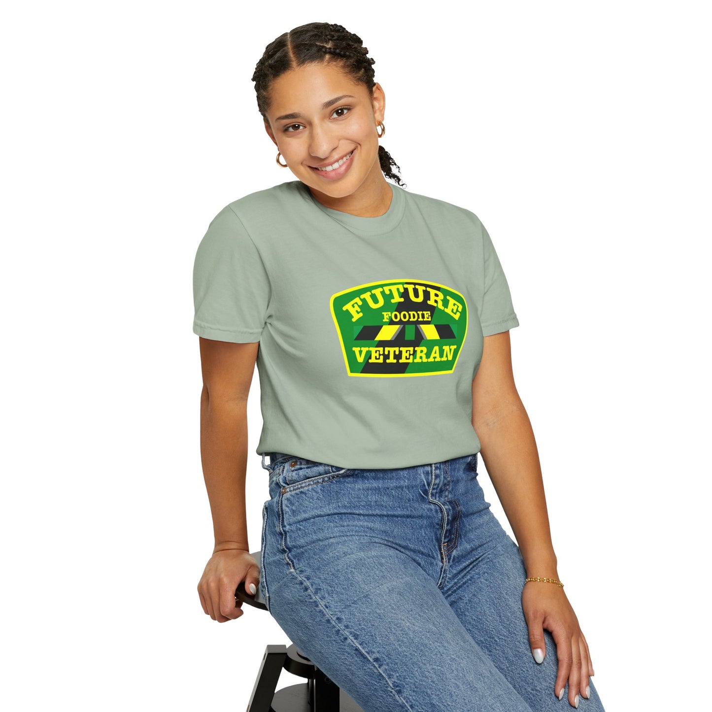 L.O.E.F Future Foodie Veteran Unisex Tee Shirt (Yellow and Green)