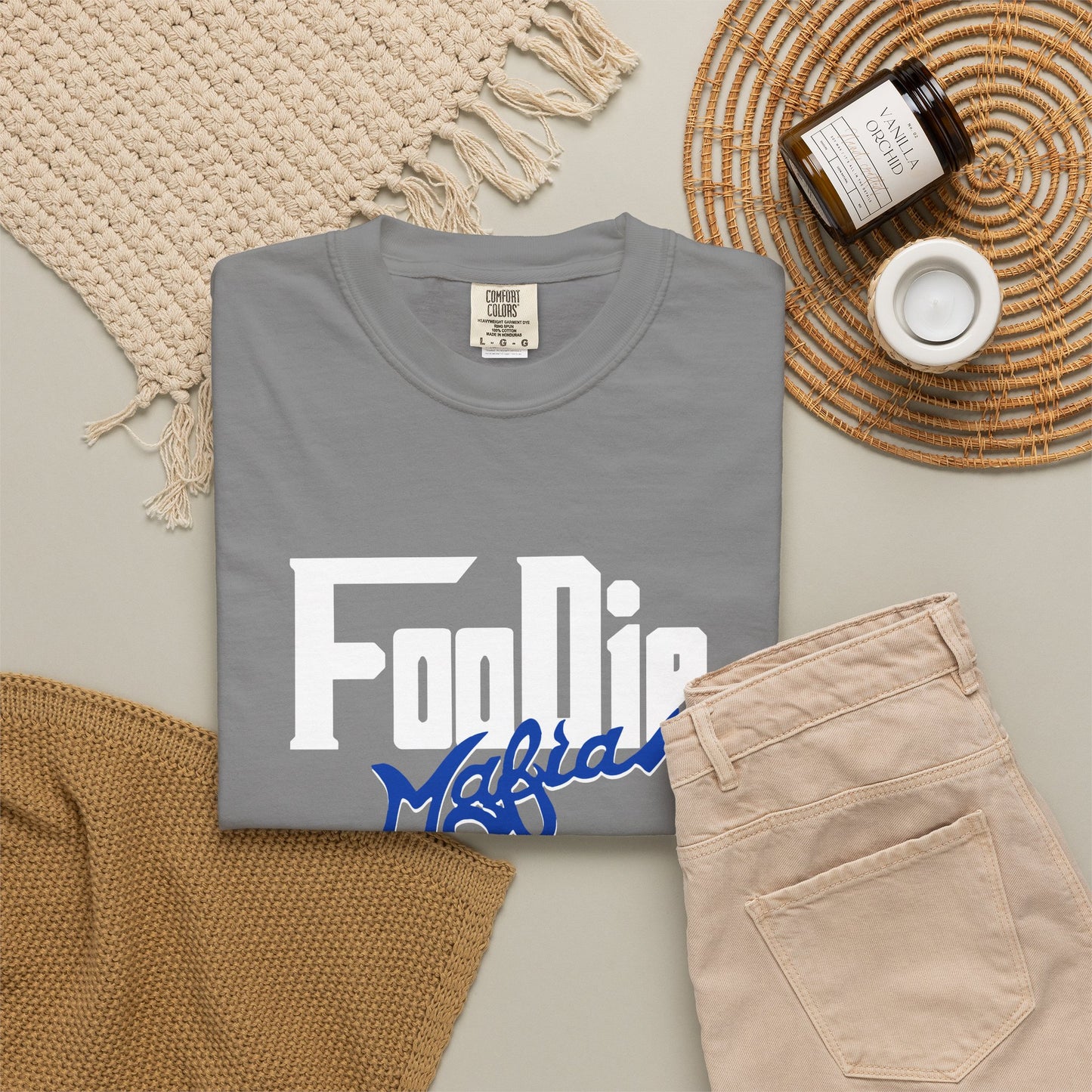 L.O.E.F Foodie Mafia Unisex Tee Shirt  (Dark Blue)