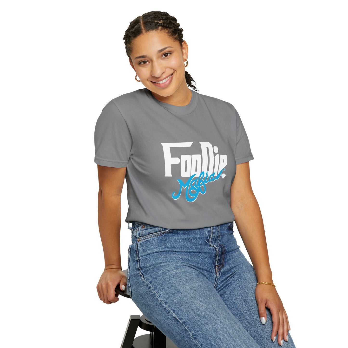 L.O.E.F White Foodie Mafia Unisex Tee shirt (Apricot)