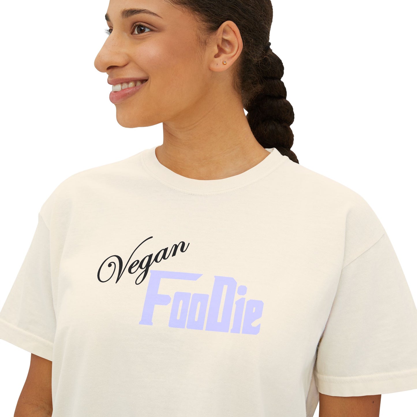 L.O.E.F Women Vegan Foodie Boxy Tee (Lavender)