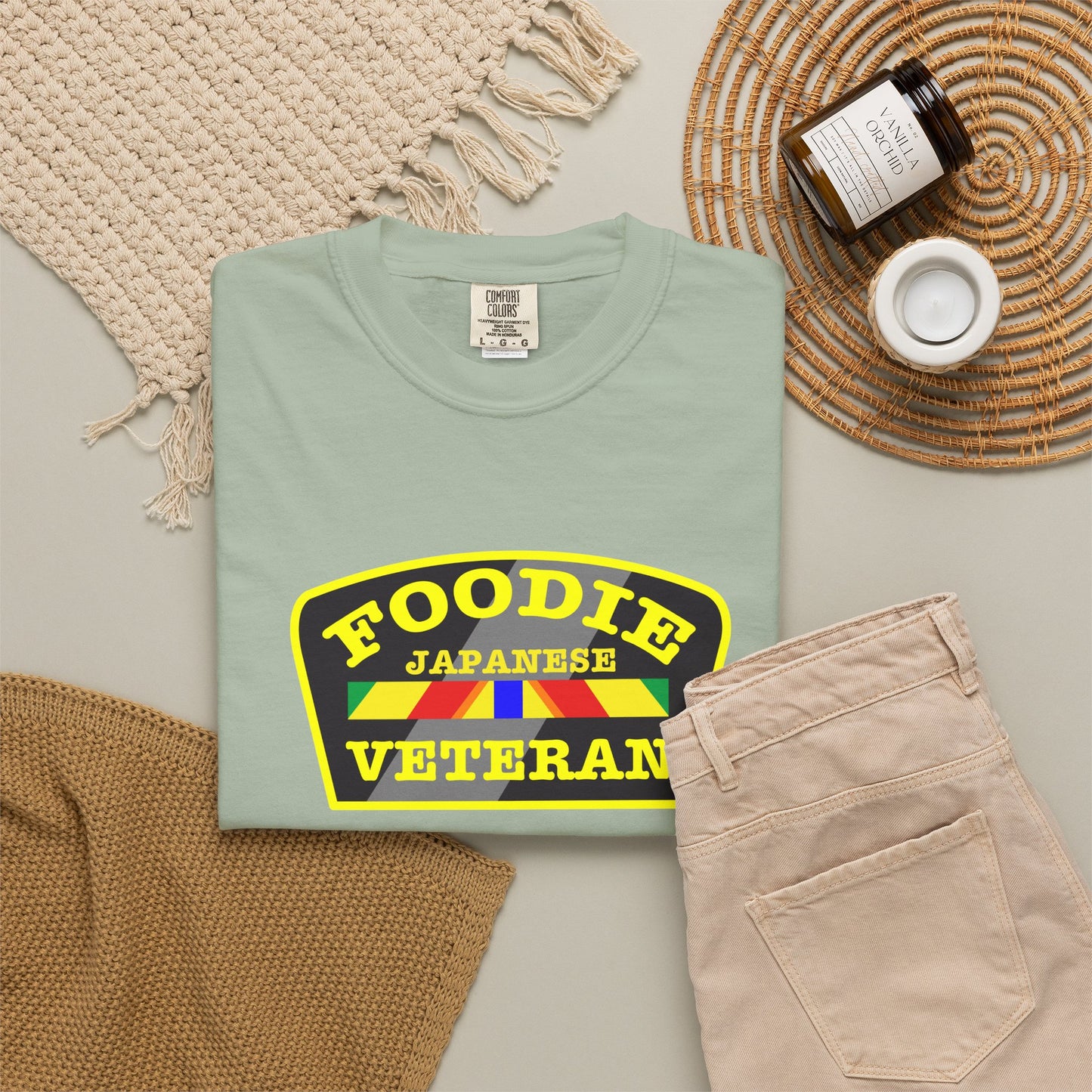 Foodie Veteran Japanese Flag T-Shirt