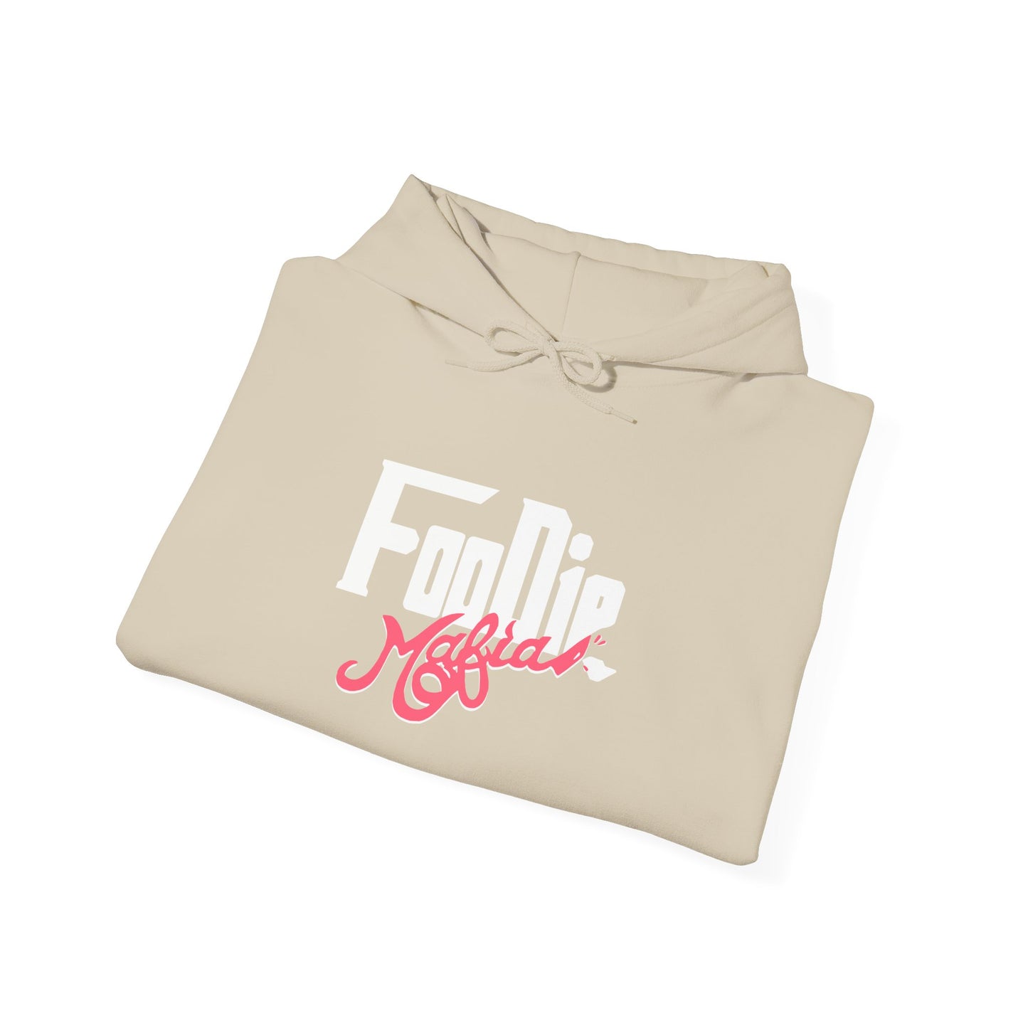 L.O.E.F White Foodie Mafia Unisex Hooded Sweatshirt (Fiery Red)