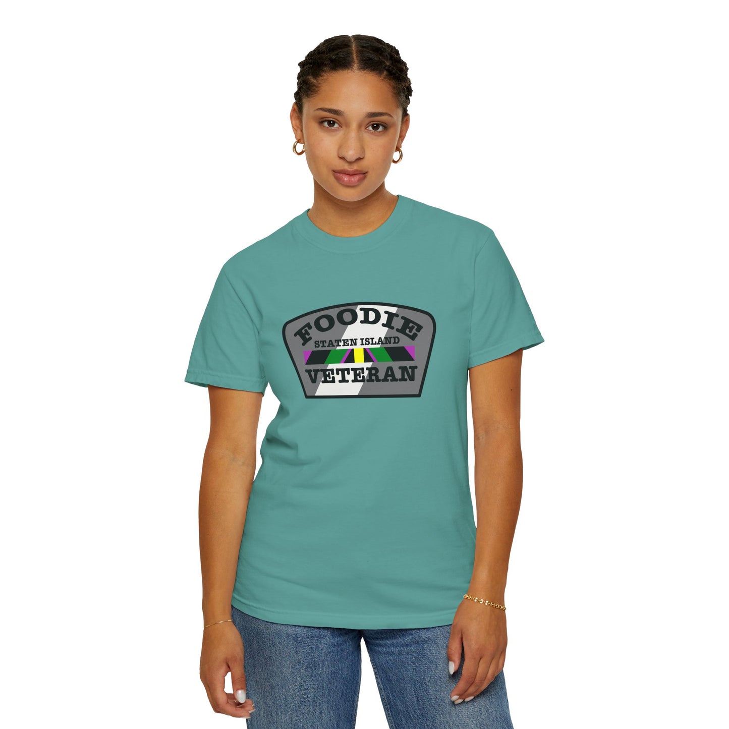 L.O.E.F Foodie Veteran Staten Island Unisex Tee Shirt (Gray)