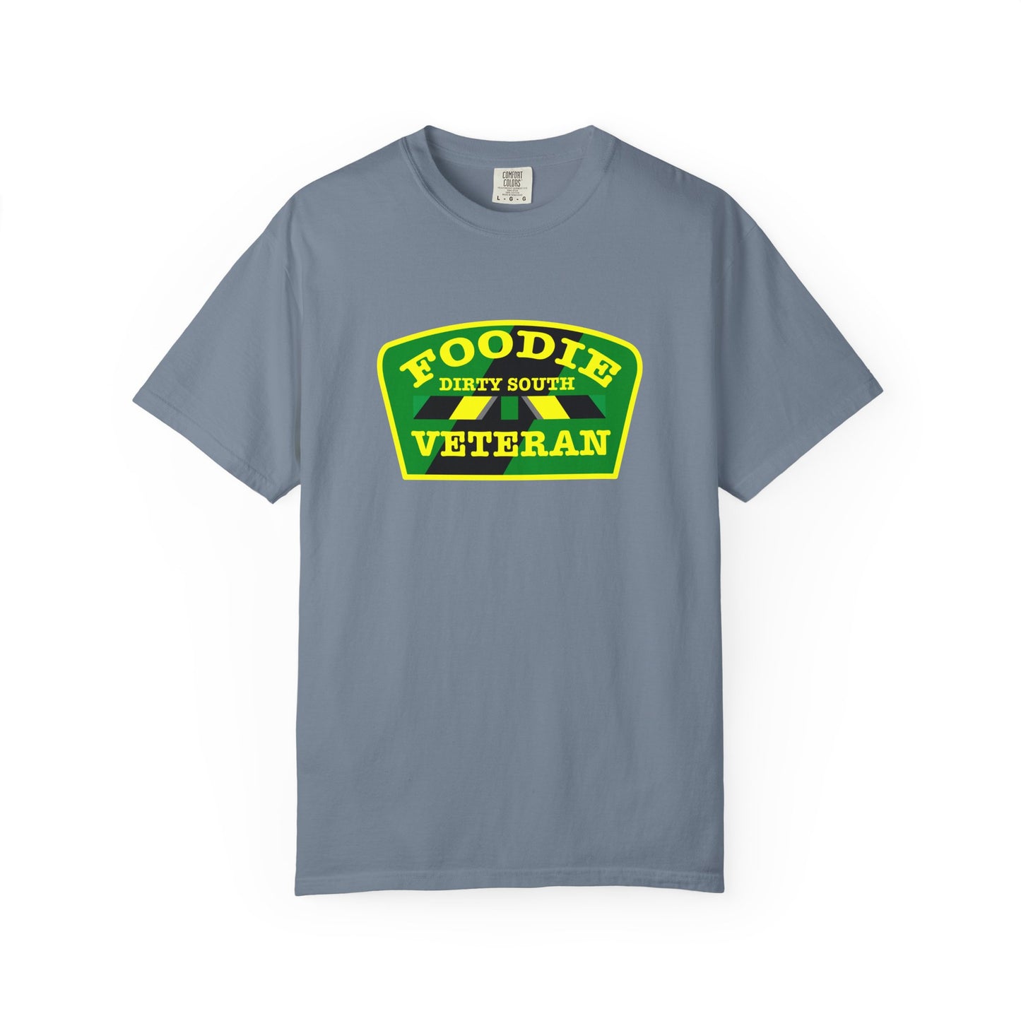 L.O.E.F Foodie Veteran DIRTY SOUTH Unisex Tee Shirt (Yellow and Green)