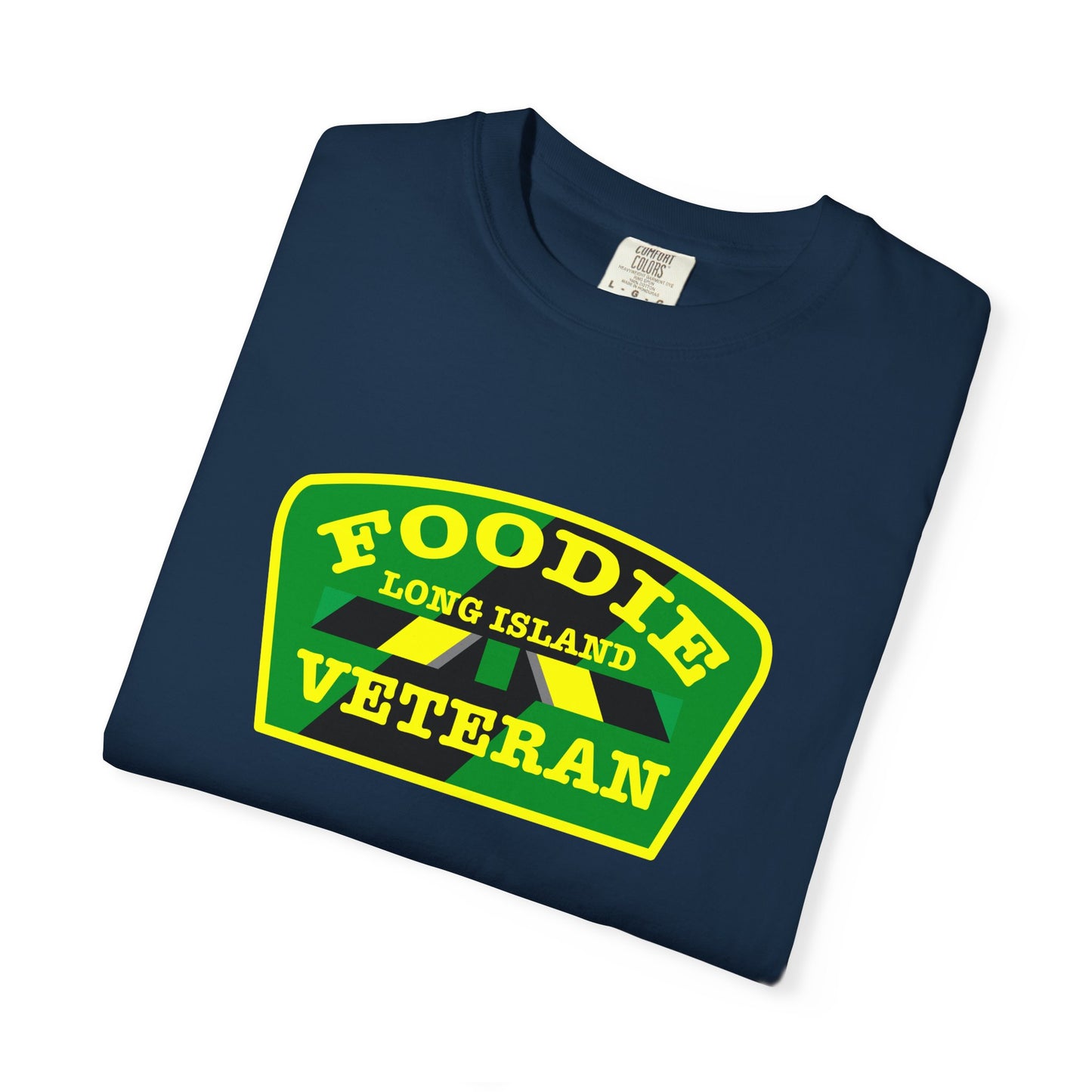 L.O.E.F Foodie Veteran Long Island Unisex Tee Shirt (Yellow and Green)