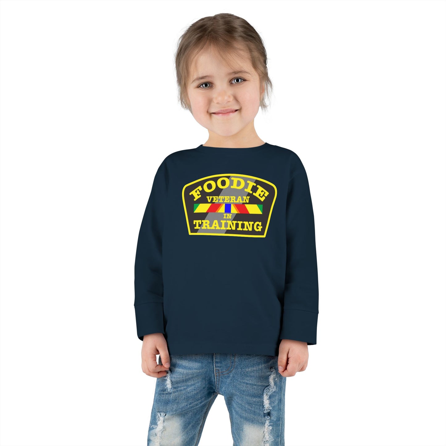 L.O.E.F Foodie Veteran In Training Toddler Long Sleeve Tee (Yellow)