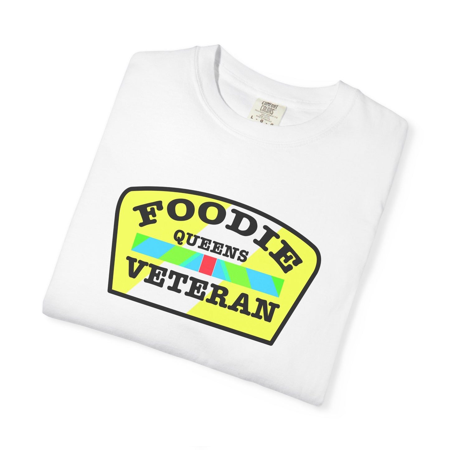L.O.E.F Foodie Veteran QUEENS Unisex Tee Shirt (Yellow and Black)