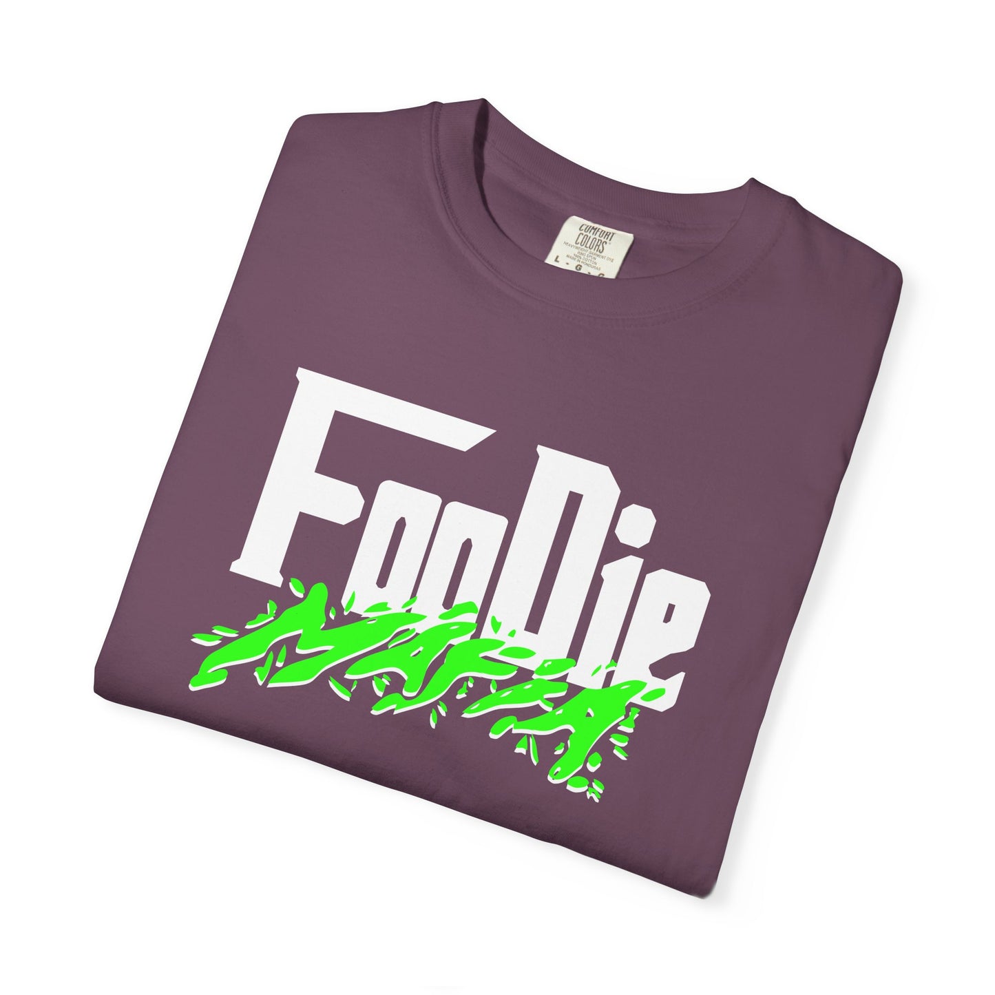 L.O.E.F White Foodie Mafia Unisex Tee Shirt (Neon Green)