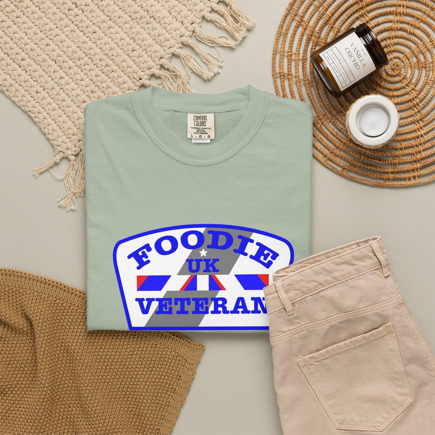 L.O.E.F Foodie Veteran UK Unisex Tee Shirt (Blue)