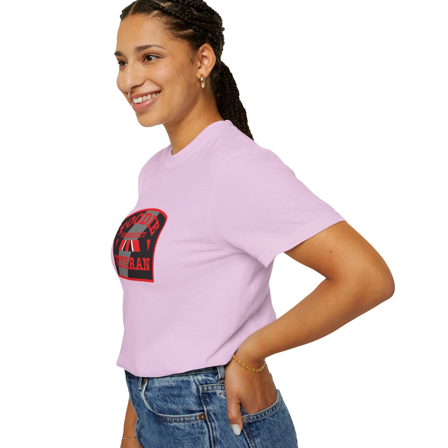 L.O.E.F Foodie Veteran CONNECTICUT Unisex Tee Shirt (Red)