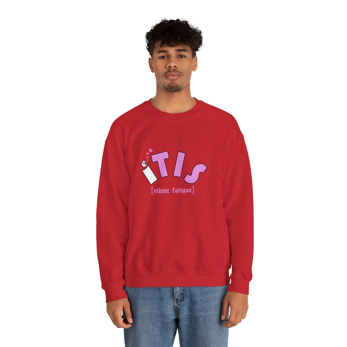 L.O.E.F ITIS Unisex Sweatshirt (White and Pink)