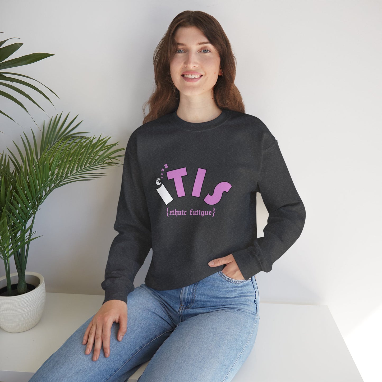 L.O.E.F ITIS Unisex Sweatshirt (White and Pink)