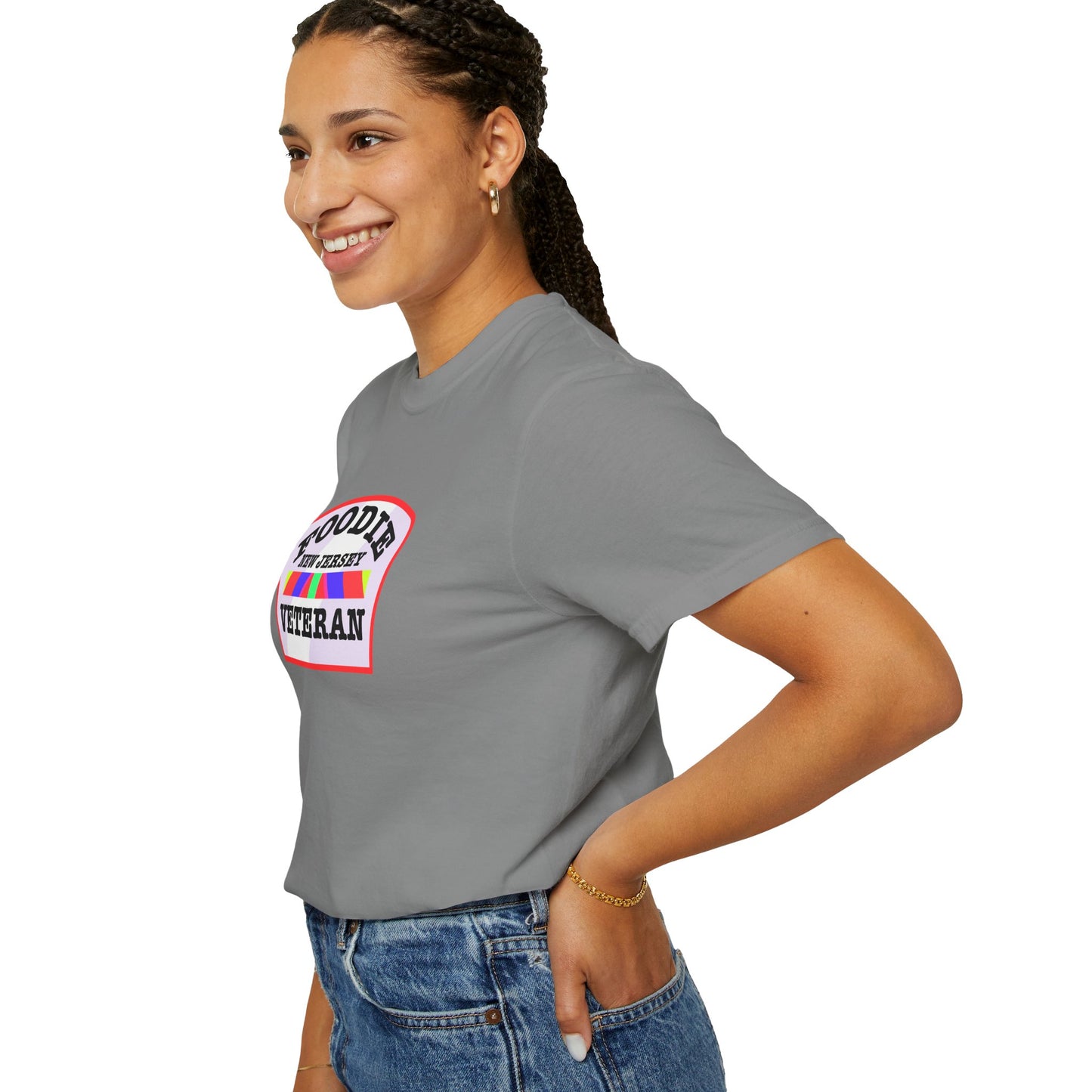 L.O.E.F Foodie Veteran NEW JERSEY Unisex Tee Shirt (Soft Pink)