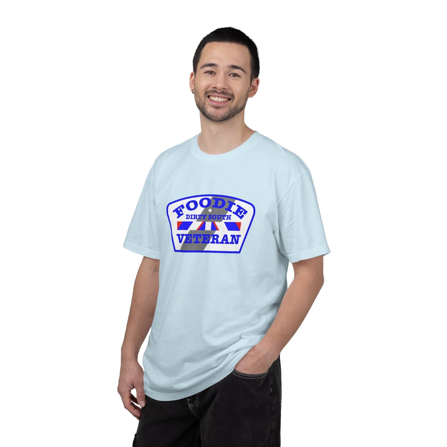 L.O.E.F Foodie Veteran DIRTY SOUTH Unisex Tee Shirt (Blue)
