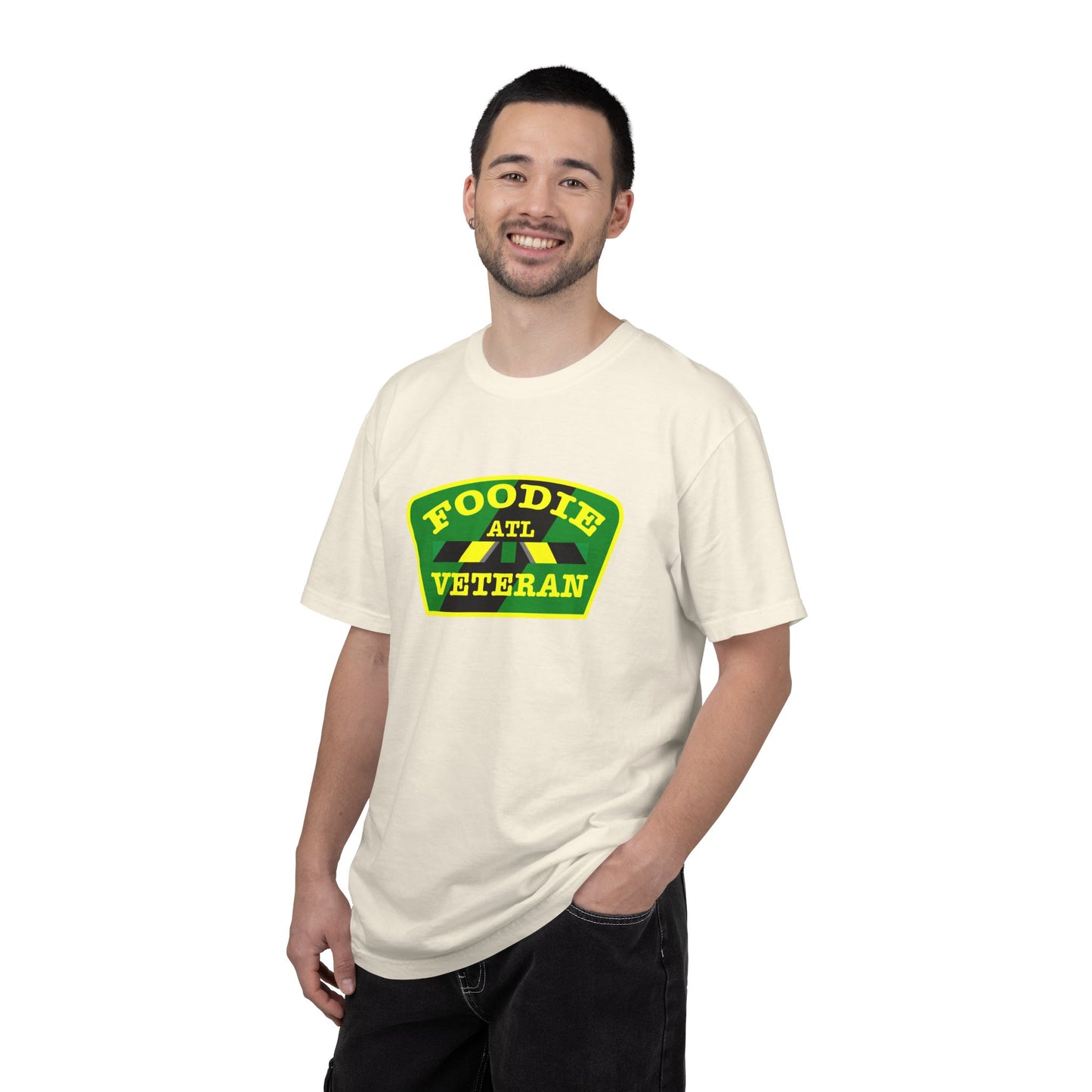 L.O.E.F Foodie Veteran ATL Unisex Tee Shirt (Yellow and Green)