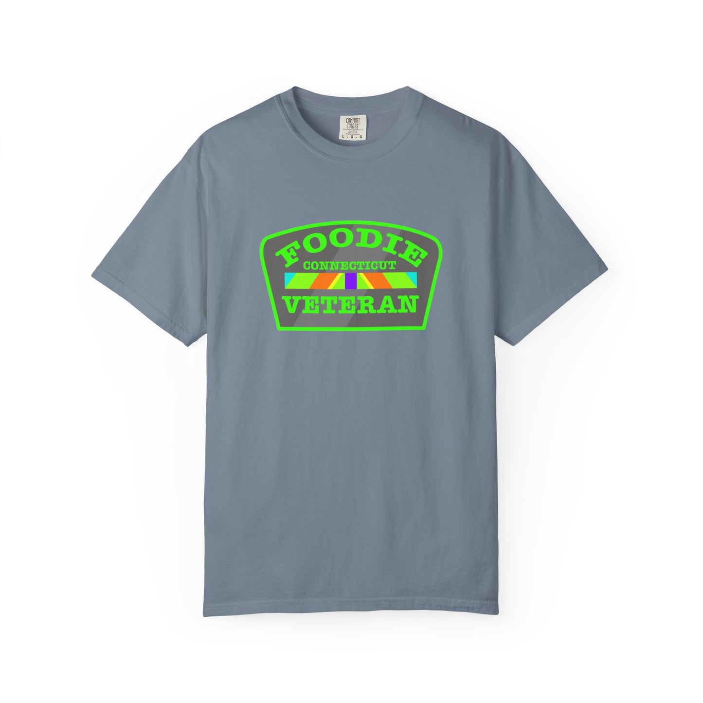 L.O.E.F Foodie Veteran CONNECTICUT Unisex Tee Shirt (Neon Green)