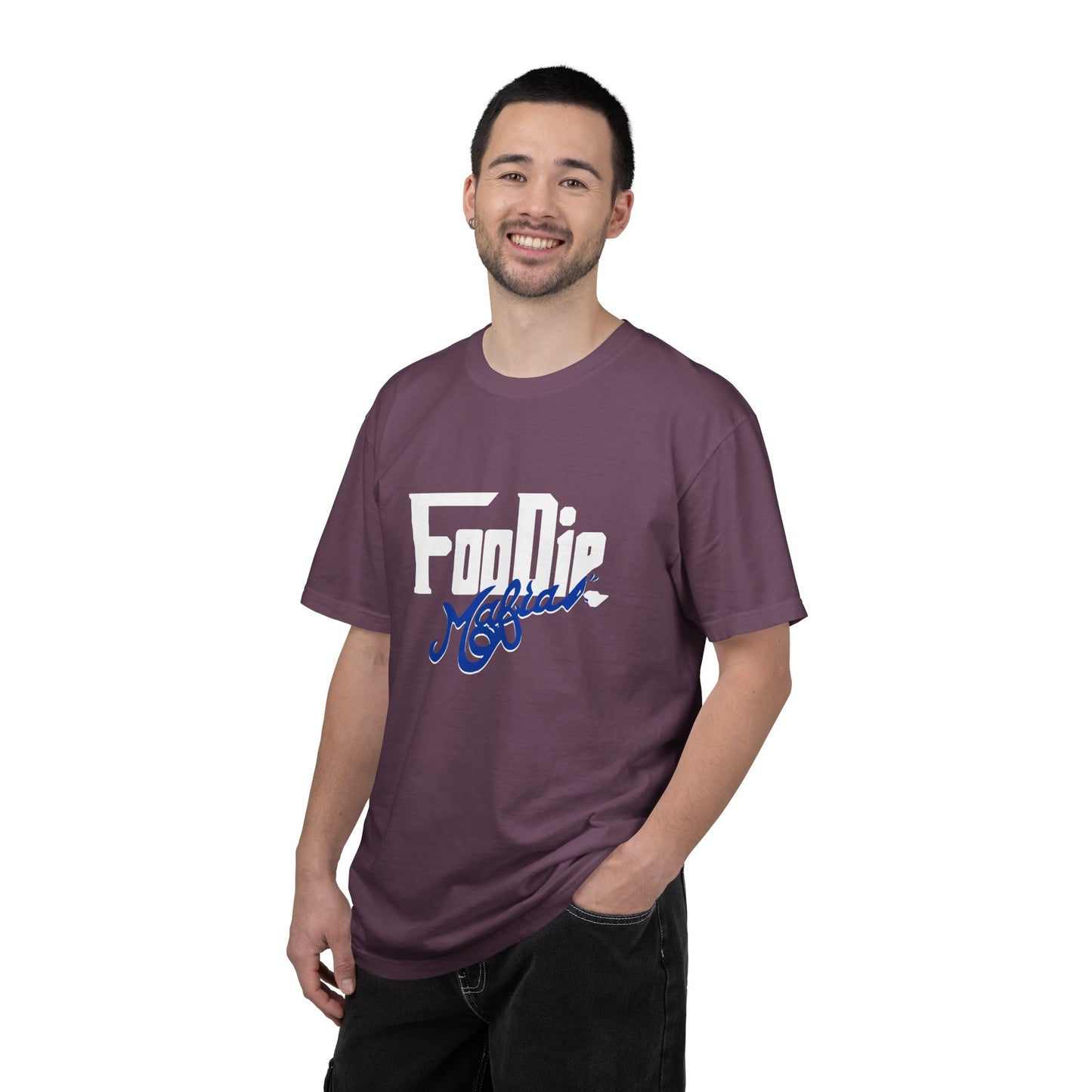 L.O.E.F White Foodie Mafia Unisex Tee shirt (Dark Blue)