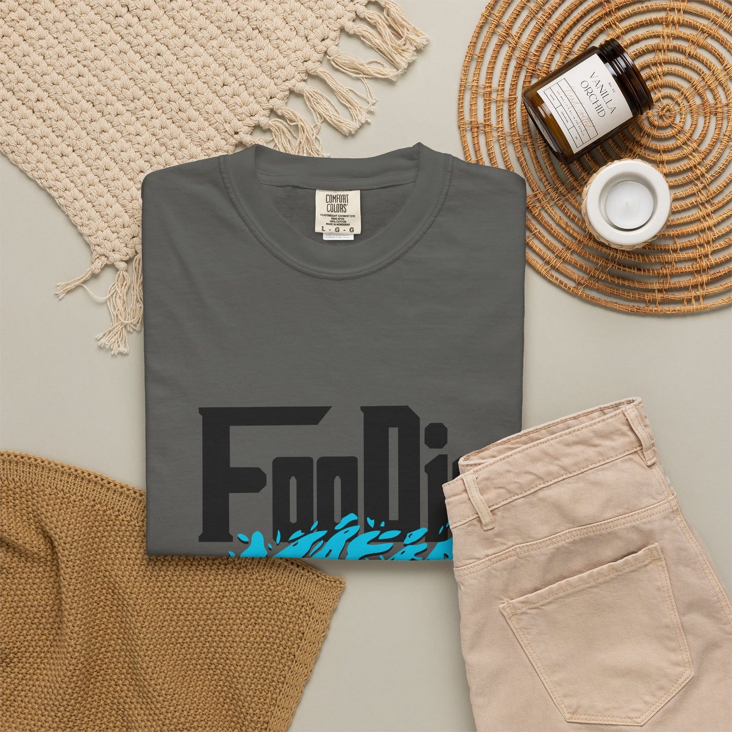 L.O.E.F Foodie Mafia Unisex Tee Shirt (Aqua Blue)