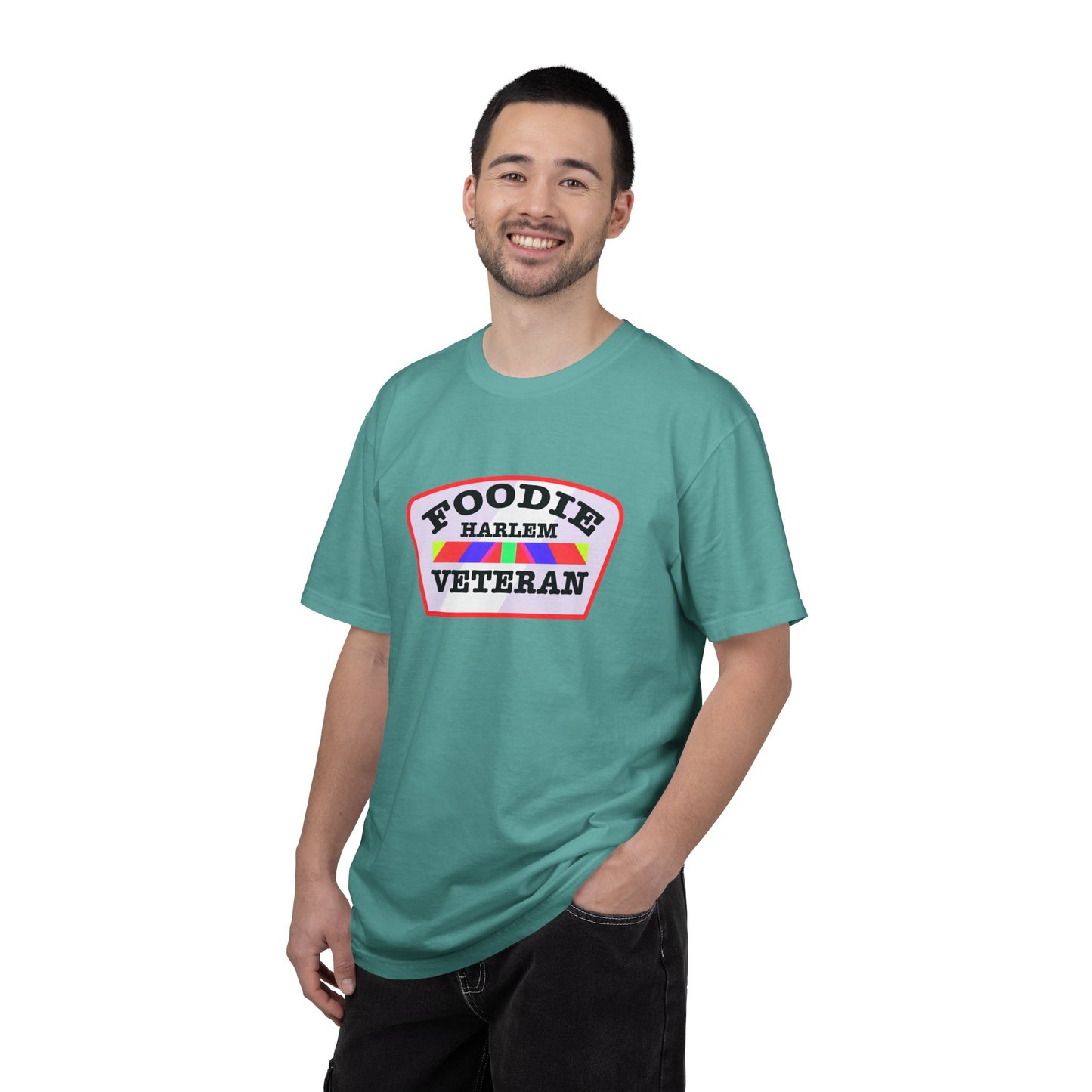 L.O.E.F Foodie Veteran HARLEM Unisex Tee Shirt (Soft Pink)