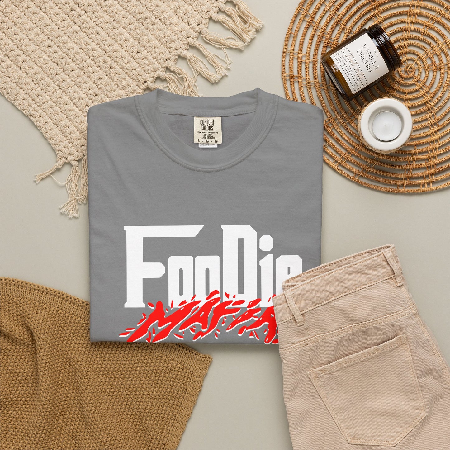 L.O.E.F Foodie Mafia Unisex Tee Shirt  (Red)