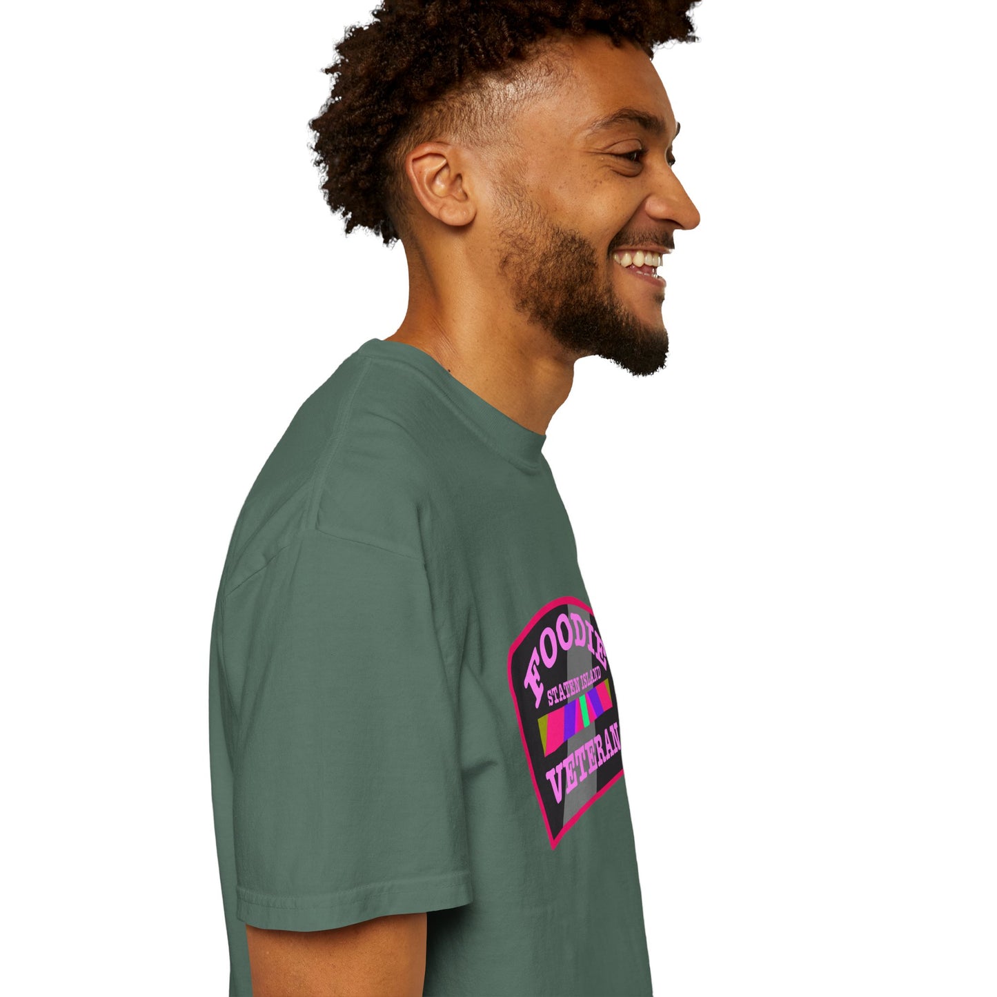 L.O.E.F Foodie Veteran STATEN ISLAND Unisex Tee Shirt (Pink)