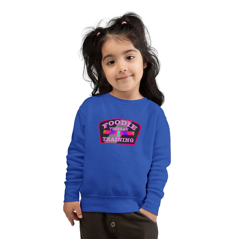 L.O.E.F Foodie Veteran In Training Toddler Sweatshirt (Pink)