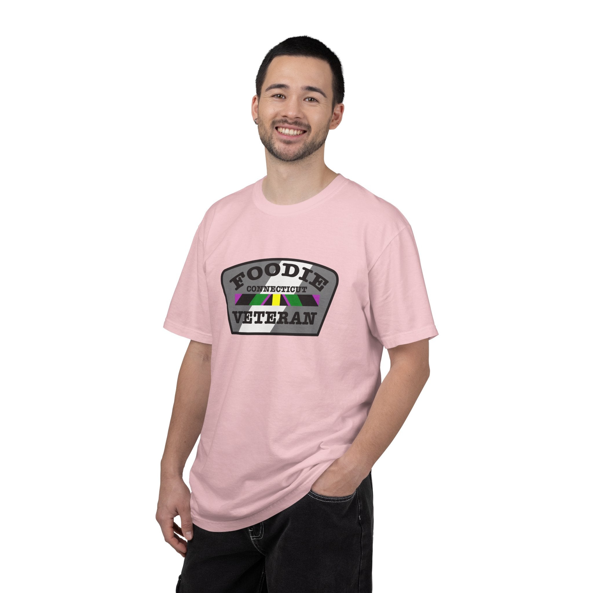 L.O.E.F Foodie Veteran CONNECTICUT Unisex Tee Shirt (Black)