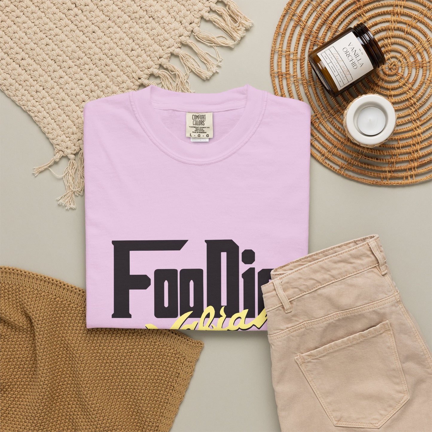 L.O.E.F Foodie Mafia Unisex Tee shirt (Soft Yellow)