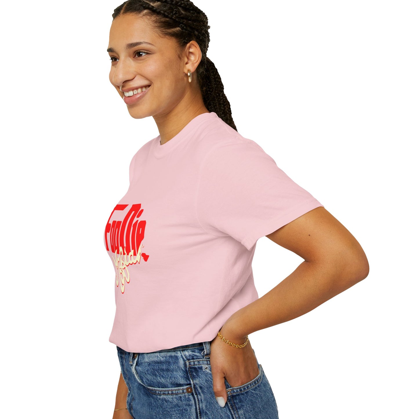 L.O.E.F Red Foodie Mafia Unisex Tee Shirt (Cream)