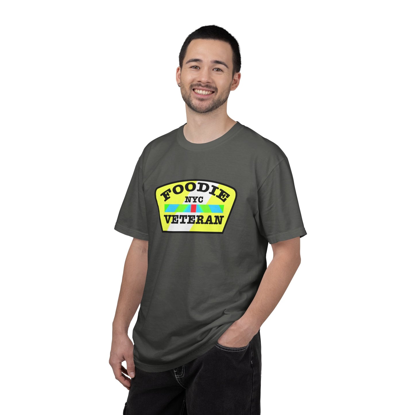 L.O.E.F Foodie Veteran NYC Unisex Tee Shirt (Yellow and Black)