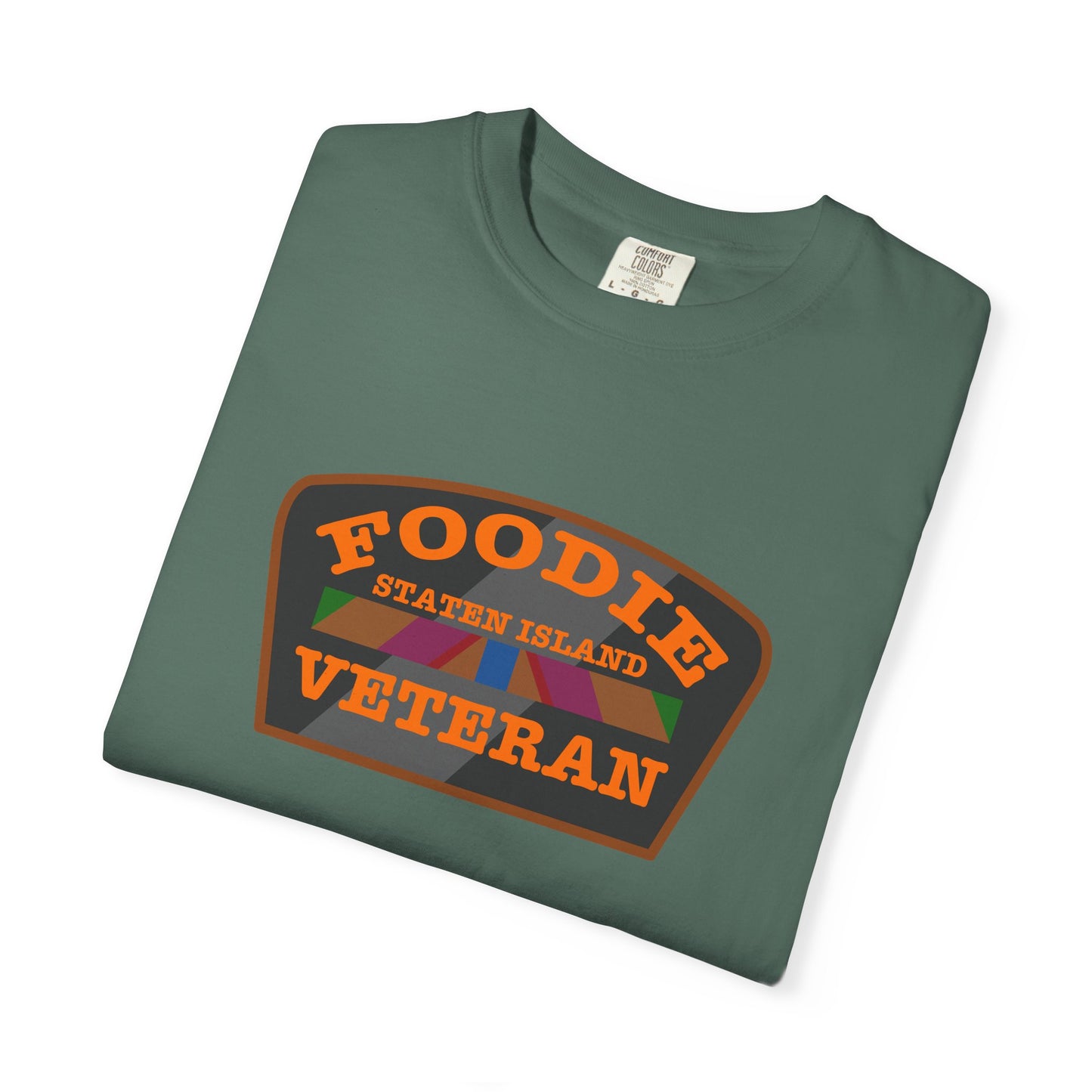 L.O.E.F Foodie Veteran STATEN ISLAND Unisex Tee Shirt (Orange)