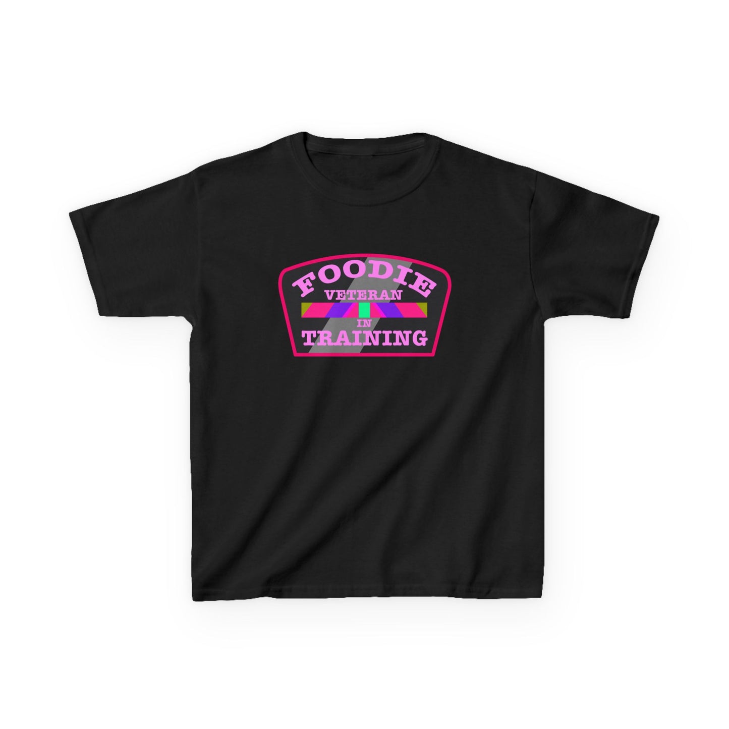 L.O.E.F Foodie Veteran In Training Kids Tee Shirt (Pink)
