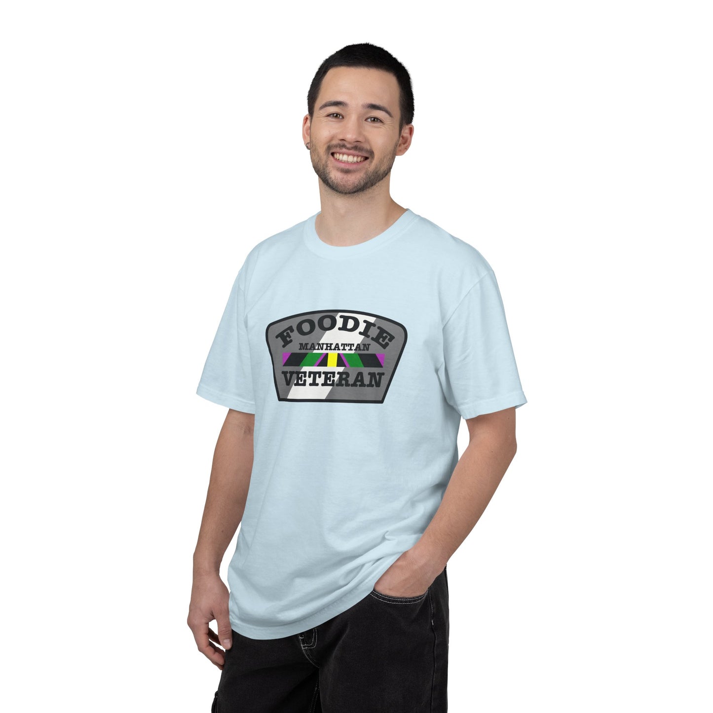 L.O.E.F Foodie Veteran Manhattan Unisex Tee Shirt (Gray)