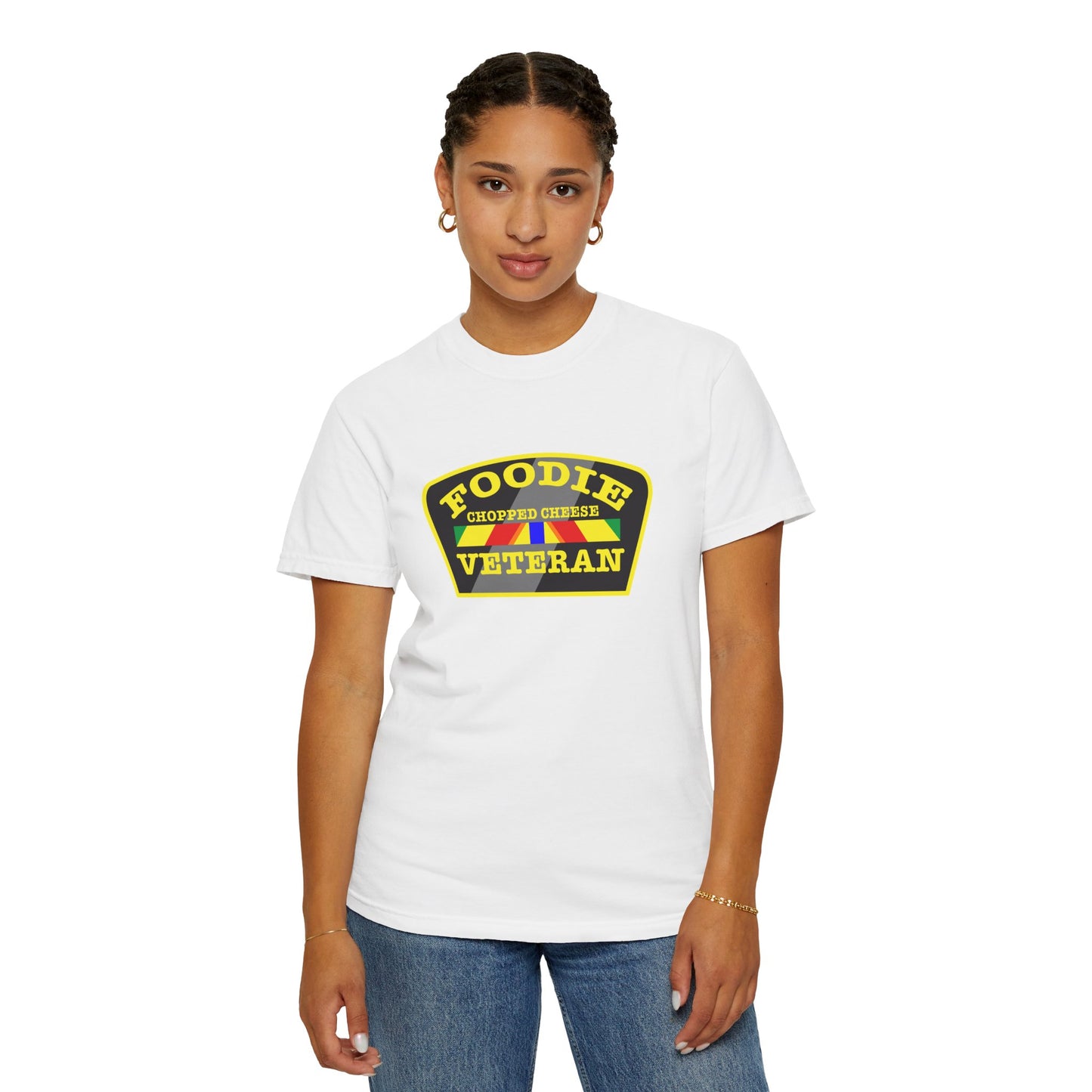 L.O.E.F Foodie Veteran Chopped Cheese Unisex Tee Shirt (Yellow)