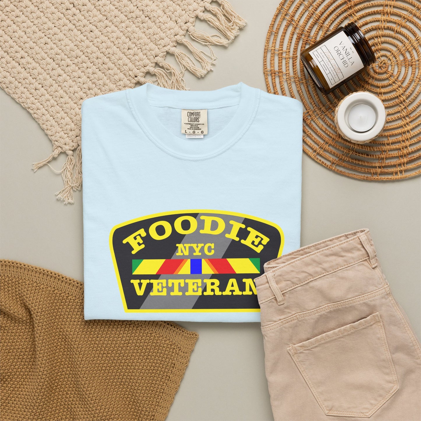 L.O.E.F Foodie Veteran NYC Unisex Tee Shirt (Yellow)
