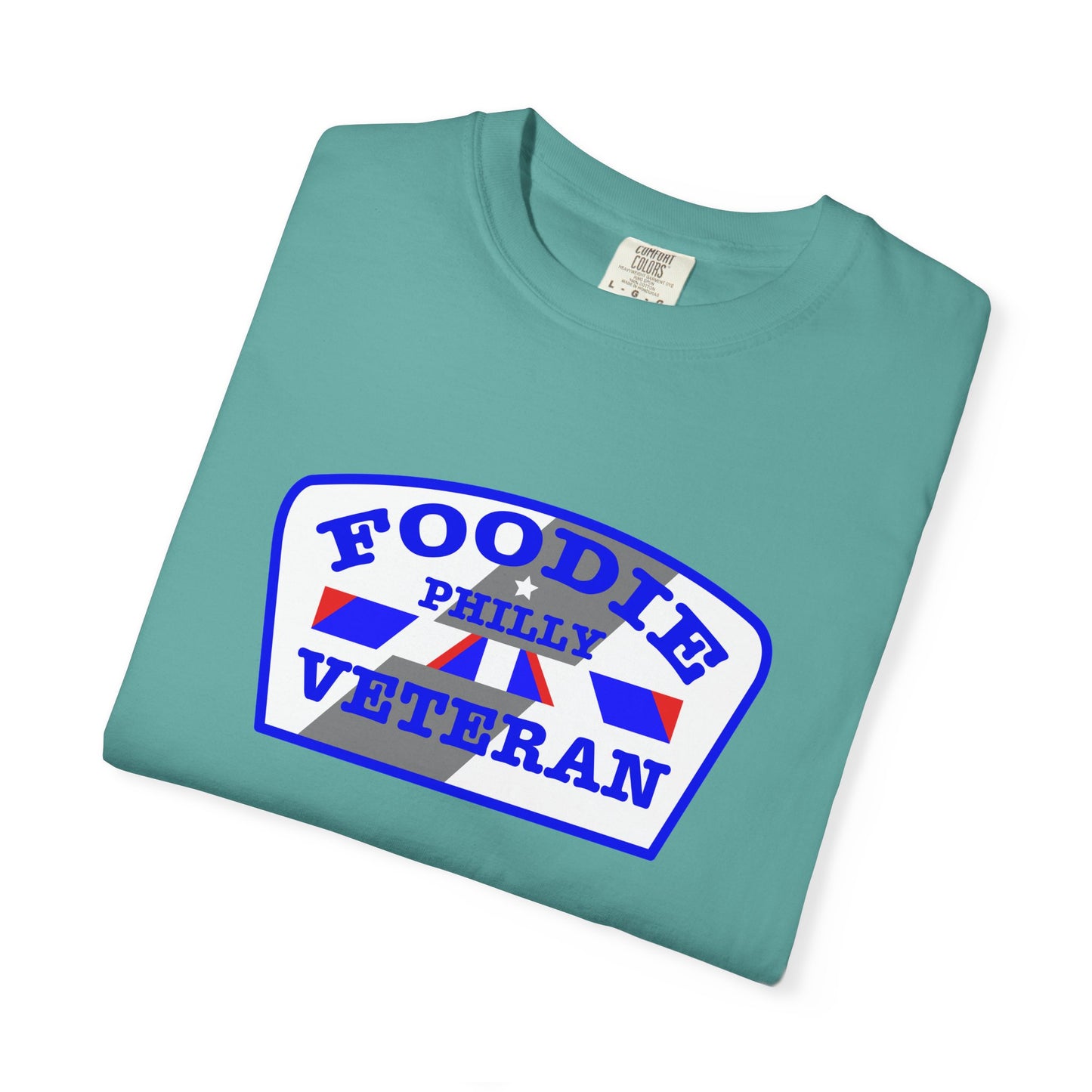 L.O.E.F Foodie Veteran PHILLY Unisex Tee Shirt (Blue)