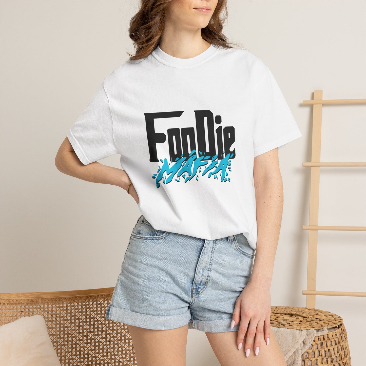 L.O.E.F Foodie Mafia Unisex Tee Shirt (Aqua Blue)