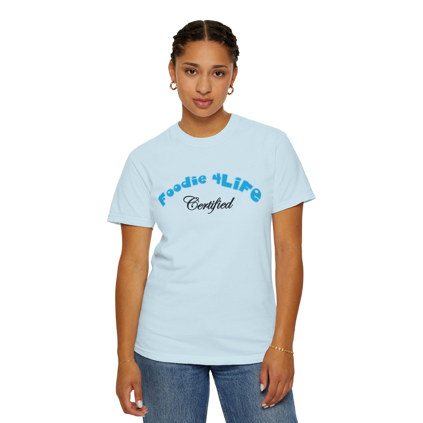 L.O.E.F Foodie 4Life Certified Unisex Tee Shirt (Sky Blue)