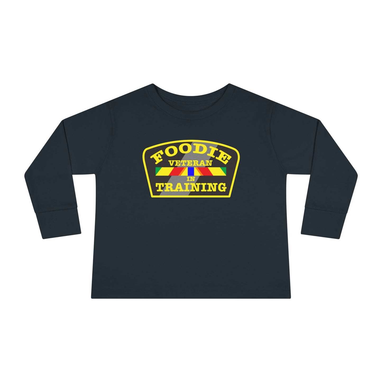 L.O.E.F Foodie Veteran In Training Toddler Long Sleeve Tee (Yellow)