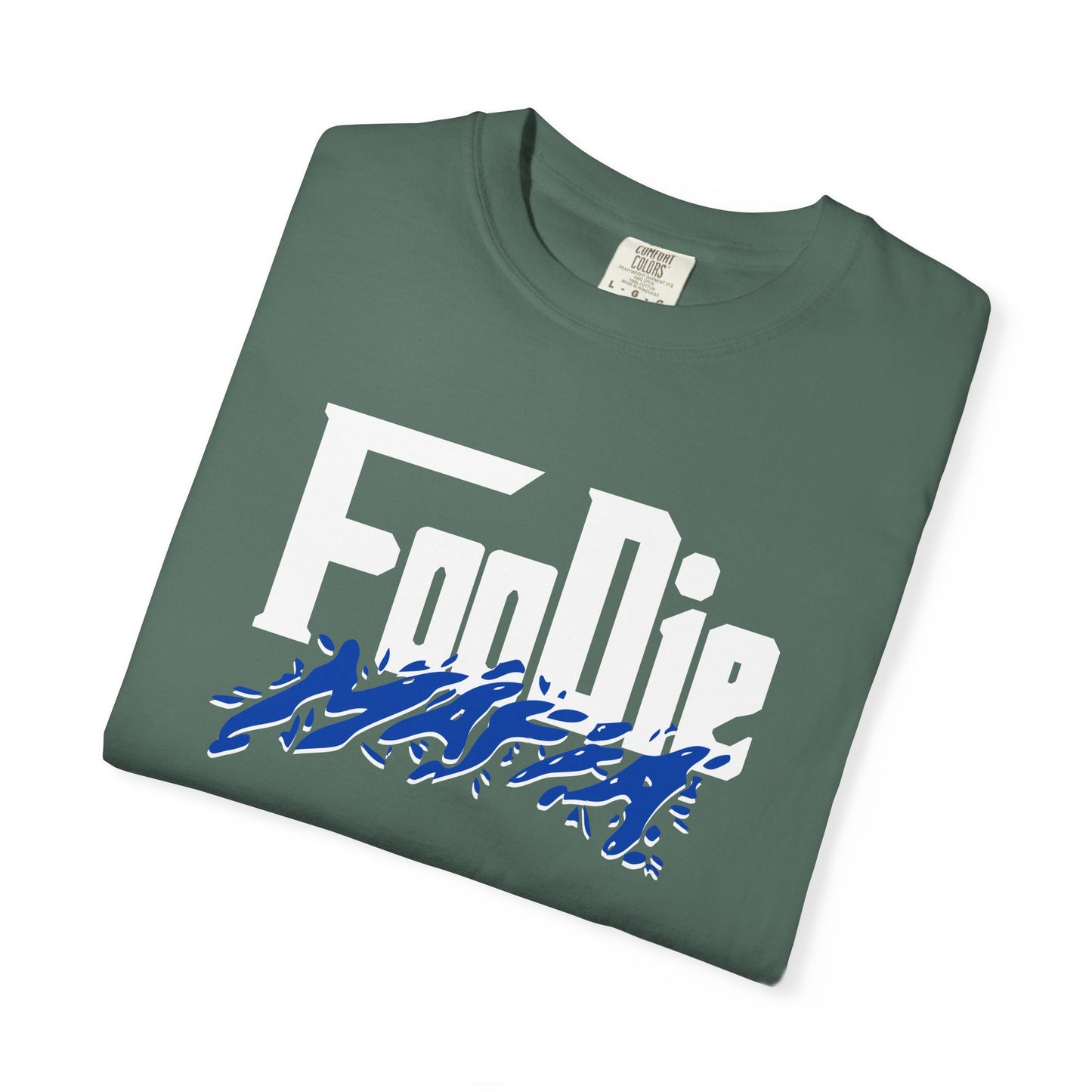 L.O.E.F White Foodie Mafia Unisex Tee Shirt (Cobalt Blue)