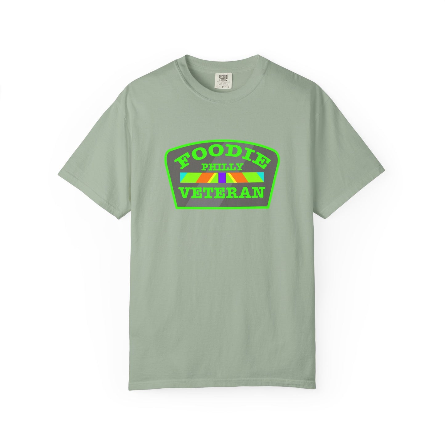 L.O.E.F Foodie Veteran PHILLY Unisex Tee Shirt (Neon Green)