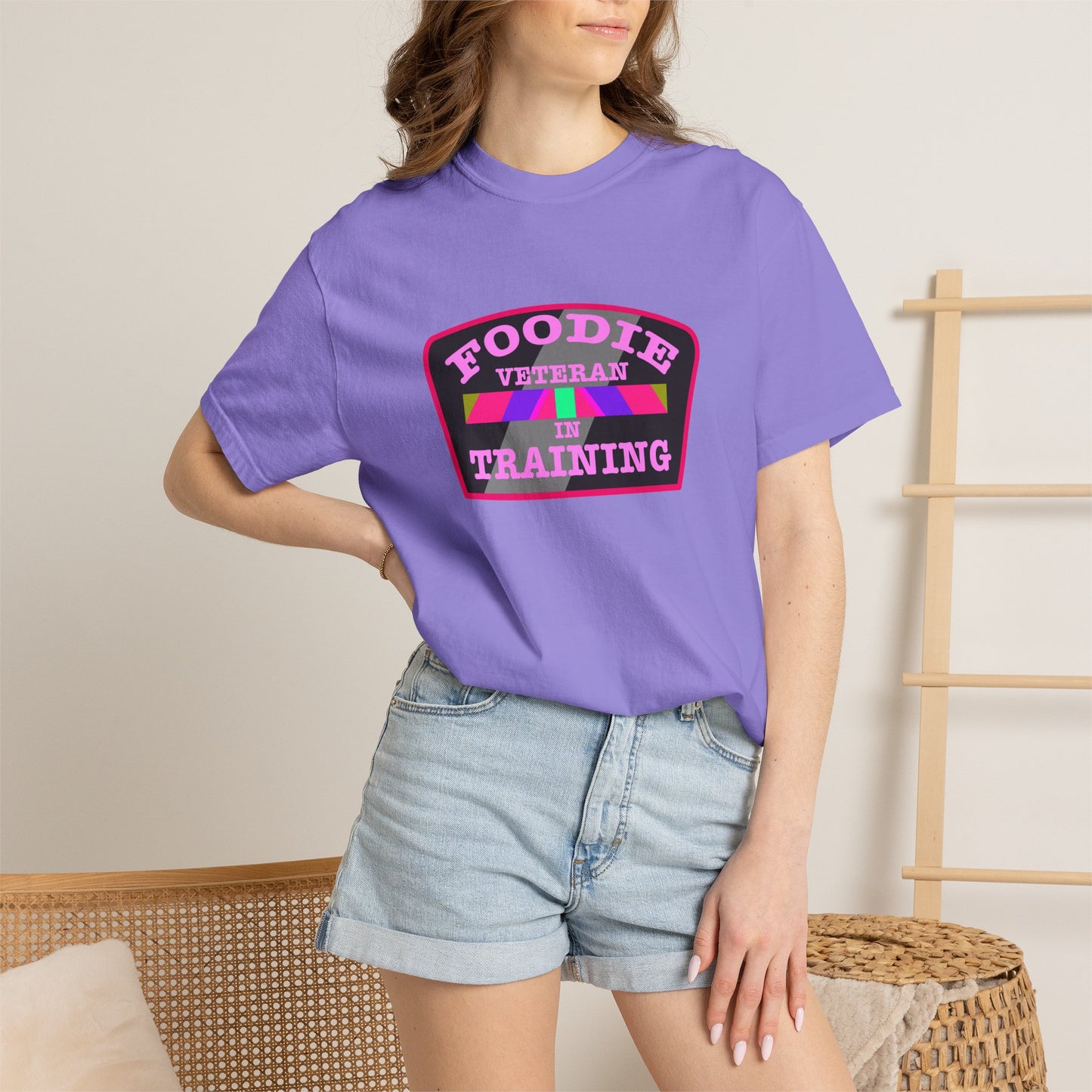 L.O.E.F Foodie Veteran IN TRAINING Unisex Tee Shirt (Pink)