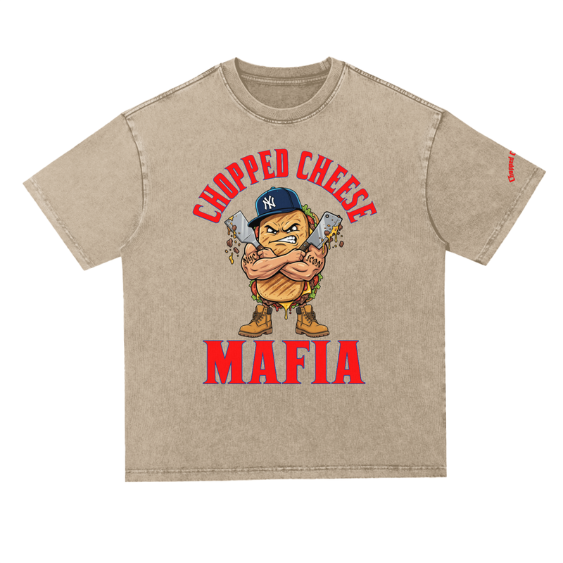 L.O.E.F. Life Chopped Cheese Snow Washed Heavyweight Oversize T-Shirt