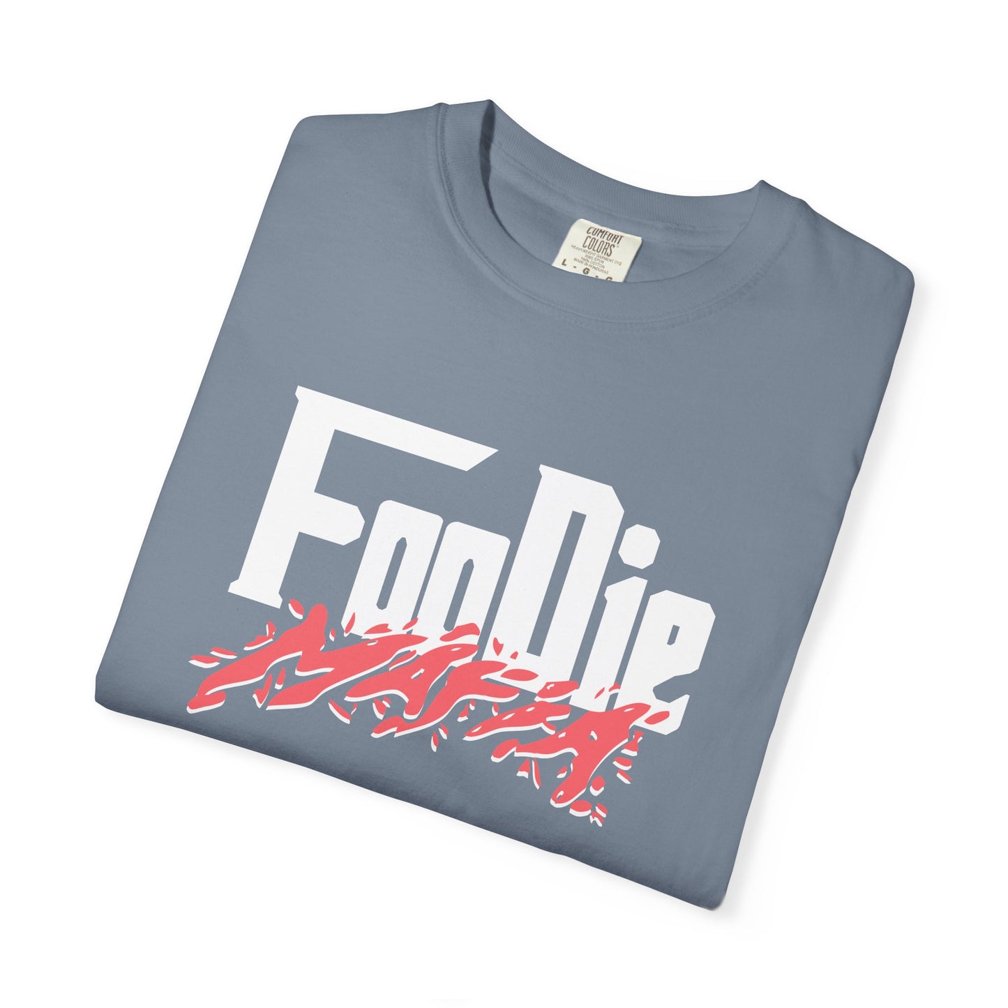 L.O.E.F White Foodie Mafia Unisex Tee Shirt (Soft Red)