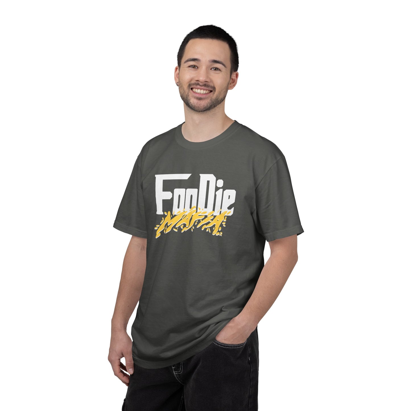L.O.E.F White Foodie Mafia Unisex Tee Shirt (Yellow)